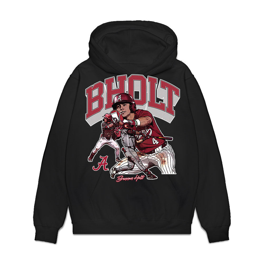 Alabama - NCAA Baseball : Brennan Holt - Caricature Premium Hooded Sweatshirt-1
