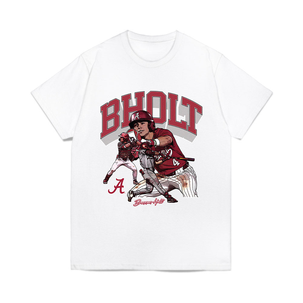 Alabama - NCAA Baseball : Brennan Holt - Caricature Comfort Colors T-Shirt-0