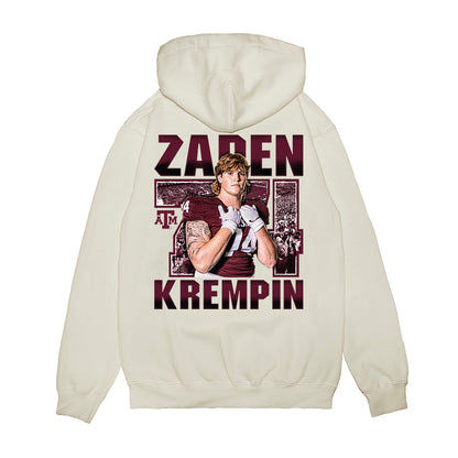 Texas A&M - NCAA Football : Zaden Krempin - Collage Premium Hooded Sweatshirt-1