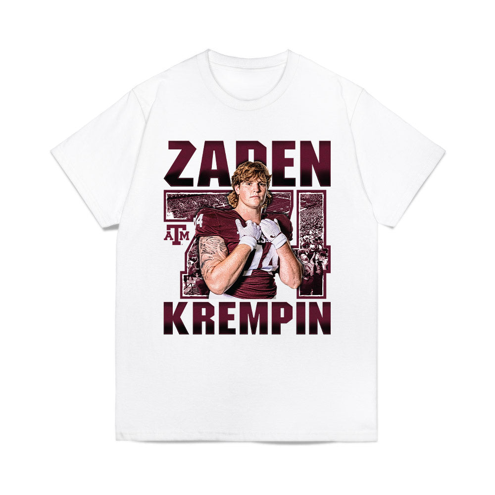 Texas A&M - NCAA Football : Zaden Krempin - Collage Comfort Colors T-Shirt-0