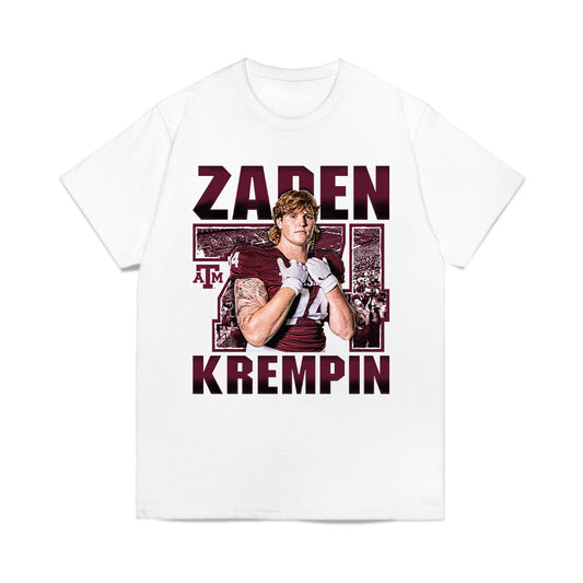 Texas A&M - NCAA Football : Zaden Krempin - Collage Comfort Colors T-Shirt-0