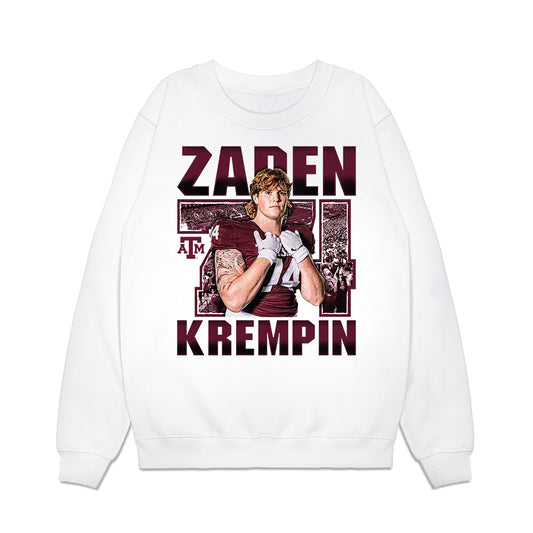 Texas A&M - NCAA Football : Zaden Krempin - Collage Premium Crewneck Sweatshirt-0