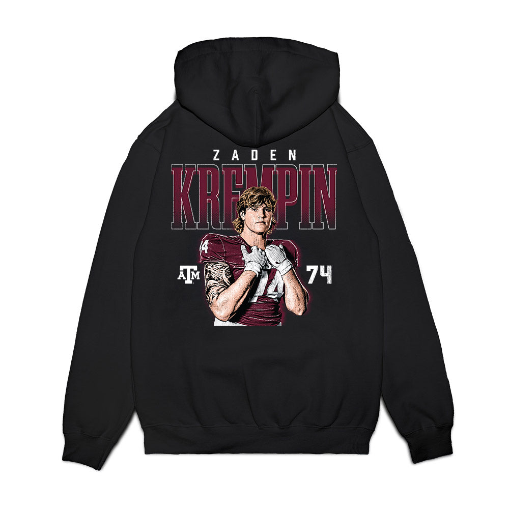 Texas A&M - NCAA Football : Zaden Krempin - Collage Premium Hooded Sweatshirt-1