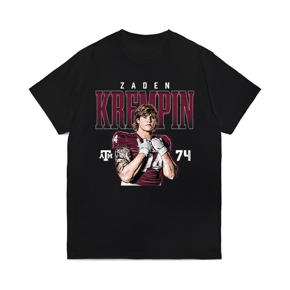 Texas A&M - NCAA Football : Zaden Krempin - Collage Comfort Colors T-Shirt-0