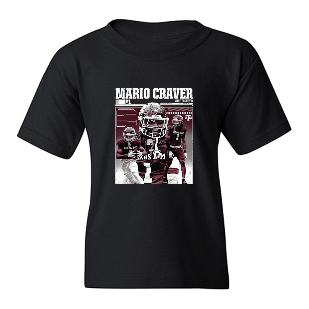 Texas A&M - NCAA Football : Mario Craver - Collage Youth T-Shirt-0
