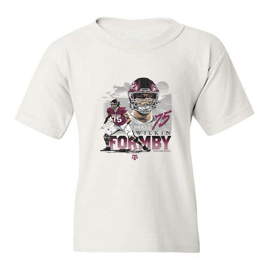 Texas A&M - NCAA Football : Wilkin Formby - Collage Youth T-Shirt-0