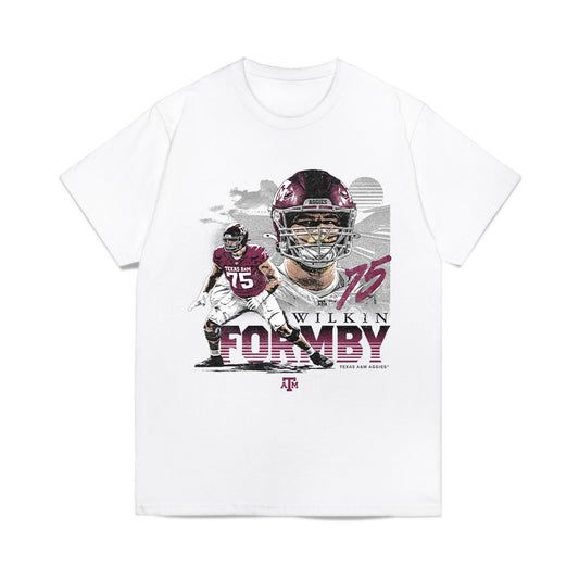Texas A&M - NCAA Football : Wilkin Formby - Collage Comfort Colors T-Shirt-0