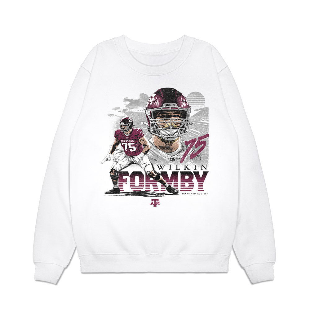 Texas A&M - NCAA Football : Wilkin Formby - Collage Premium Crewneck Sweatshirt-0