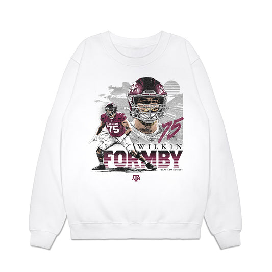 Texas A&M - NCAA Football : Wilkin Formby - Collage Premium Crewneck Sweatshirt-0