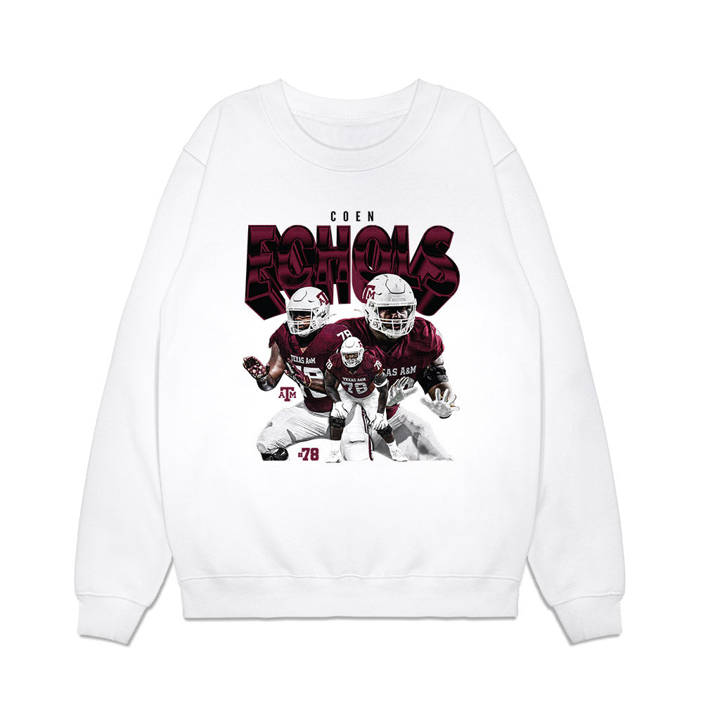 Texas A&M - NCAA Football : Coen Echols - Collage Premium Crewneck Sweatshirt-0