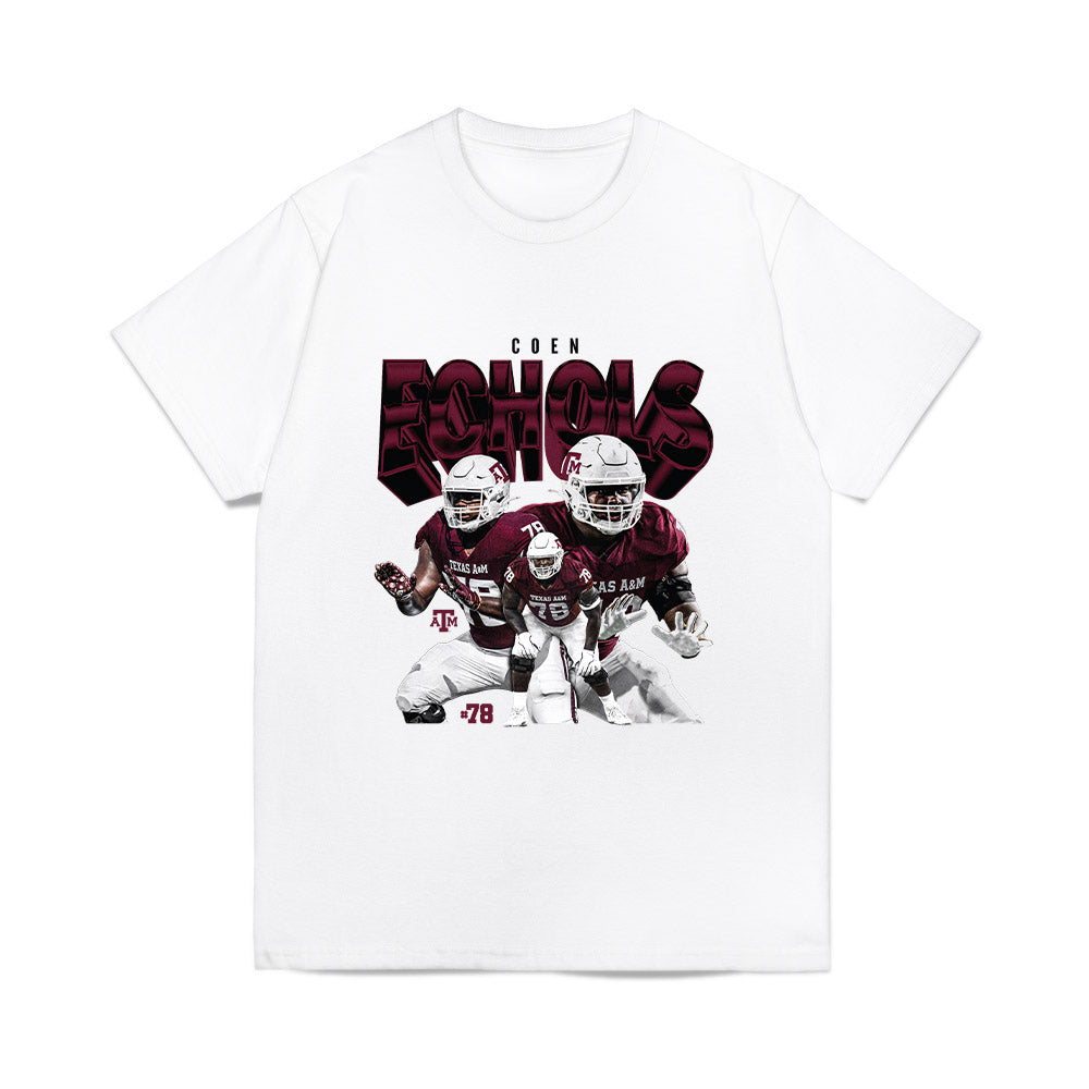 Texas A&M - NCAA Football : Coen Echols - Collage Comfort Colors T-Shirt-0