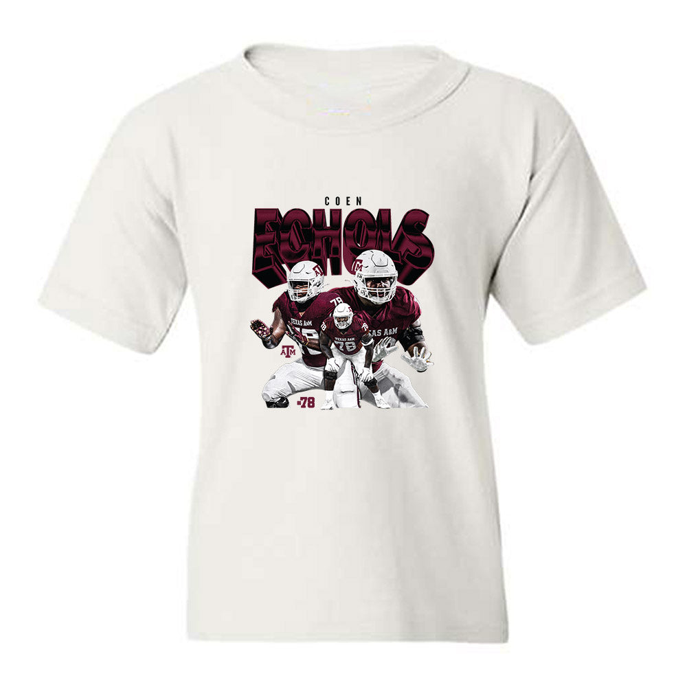 Texas A&M - NCAA Football : Coen Echols - Collage Youth T-Shirt-0