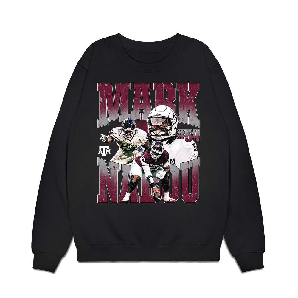 Texas A&M - NCAA Football : Mark Nabou Jr. - Collage Premium Crewneck Sweatshirt-0