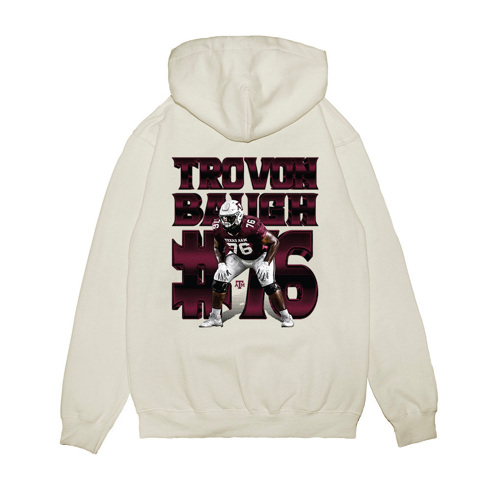 Texas A&M - NCAA Football : Trovon Baugh - Collage Premium Hooded Sweatshirt-1