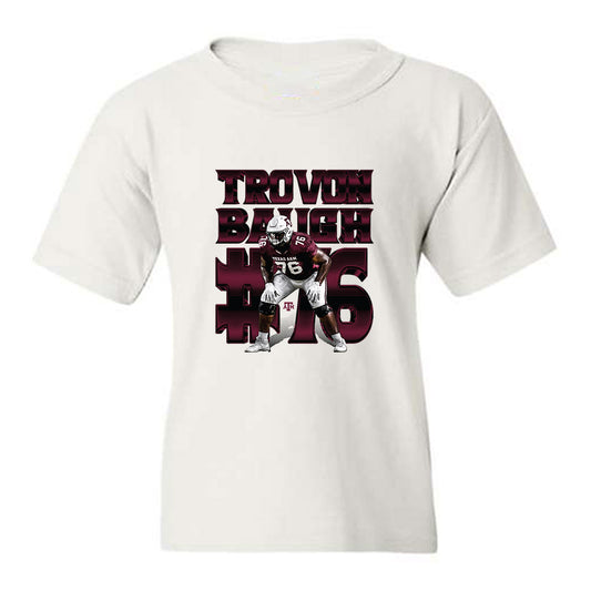 Texas A&M - NCAA Football : Trovon Baugh - Collage Youth T-Shirt-0