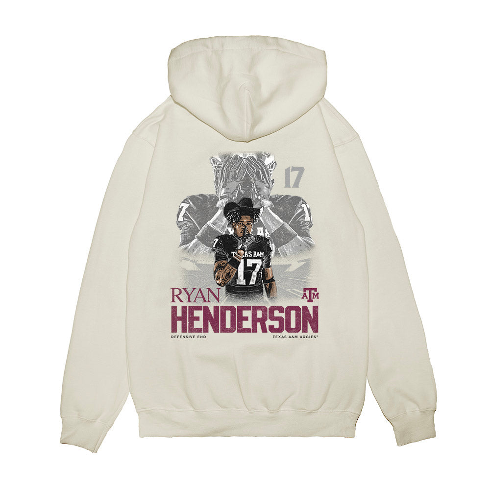 Texas A&M - NCAA Football : Ryan Henderson - Collage Premium Hooded Sweatshirt-1