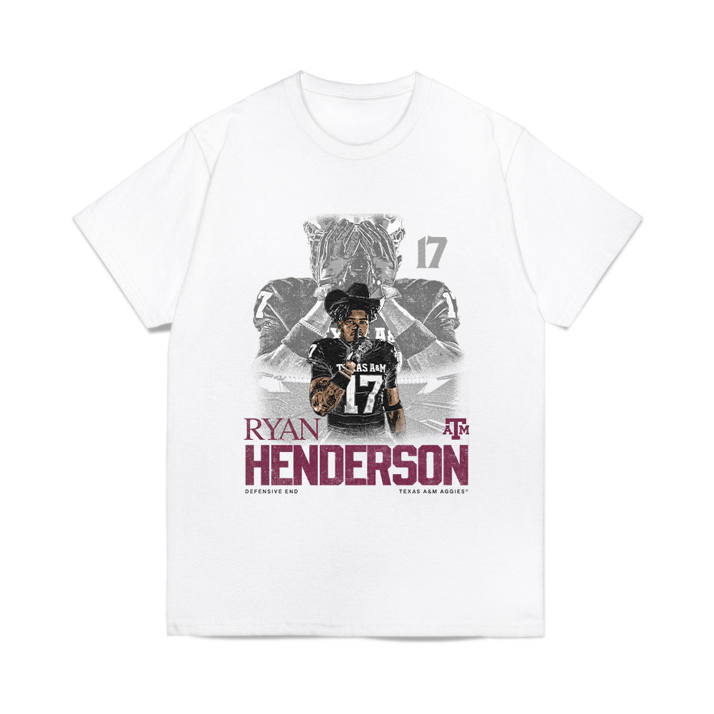 Texas A&M - NCAA Football : Ryan Henderson - Collage Comfort Colors T-Shirt-0