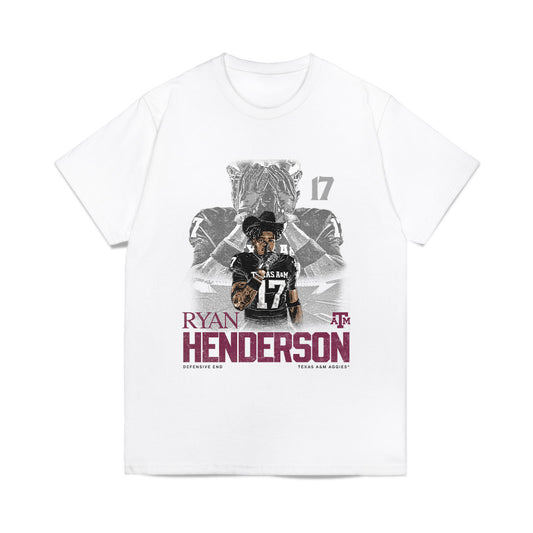 Texas A&M - NCAA Football : Ryan Henderson - Collage Comfort Colors T-Shirt-0