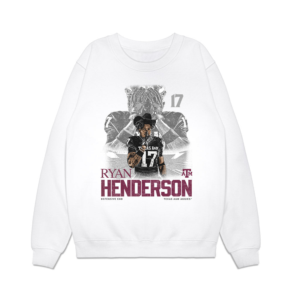 Texas A&M - NCAA Football : Ryan Henderson - Collage Premium Crewneck Sweatshirt-0