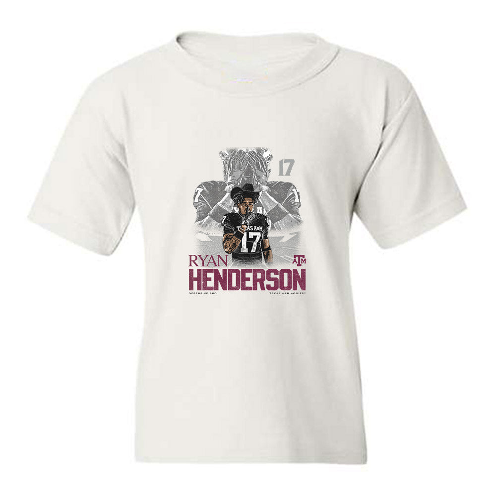 Texas A&M - NCAA Football : Ryan Henderson - Collage Youth T-Shirt-0