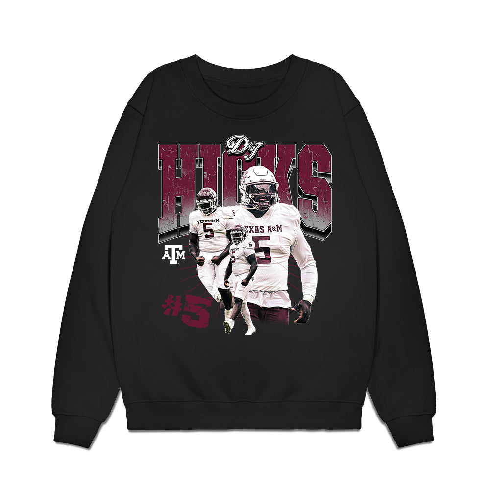 Texas A&M - NCAA Football : DJ Hicks - Collage Premium Crewneck Sweatshirt-0