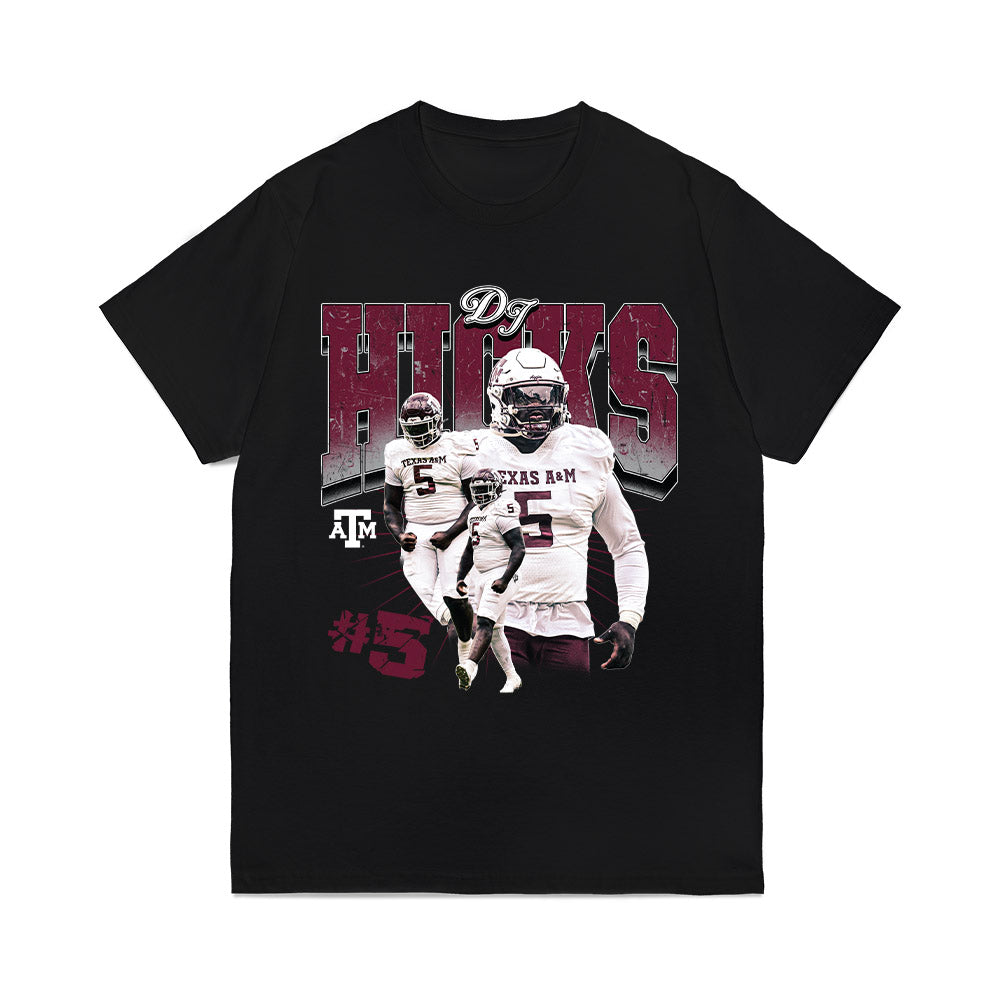 Texas A&M - NCAA Football : DJ Hicks - Collage Comfort Colors T-Shirt-0