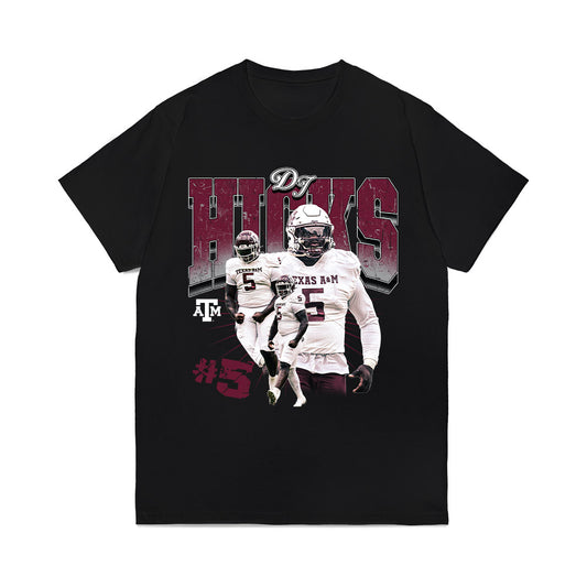 Texas A&M - NCAA Football : DJ Hicks - Collage Comfort Colors T-Shirt-0