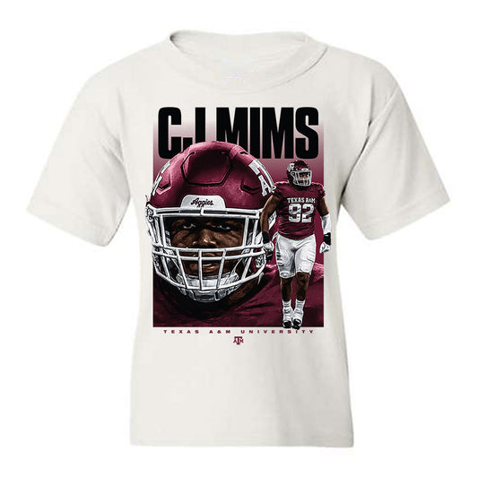 Texas A&M - NCAA Football : CJ Mims - Collage Youth T-Shirt-0