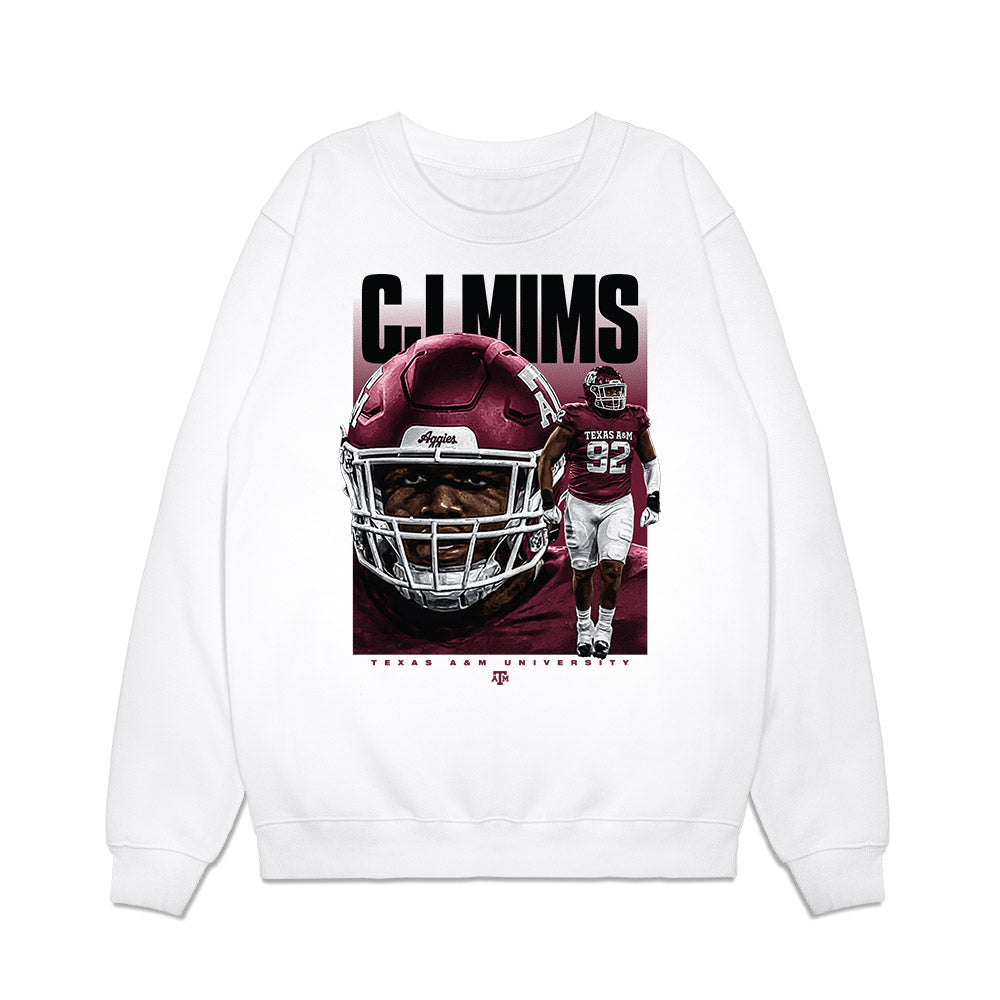 Texas A&M - NCAA Football : CJ Mims - Collage Premium Crewneck Sweatshirt-0