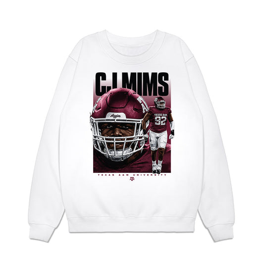 Texas A&M - NCAA Football : CJ Mims - Collage Premium Crewneck Sweatshirt-0