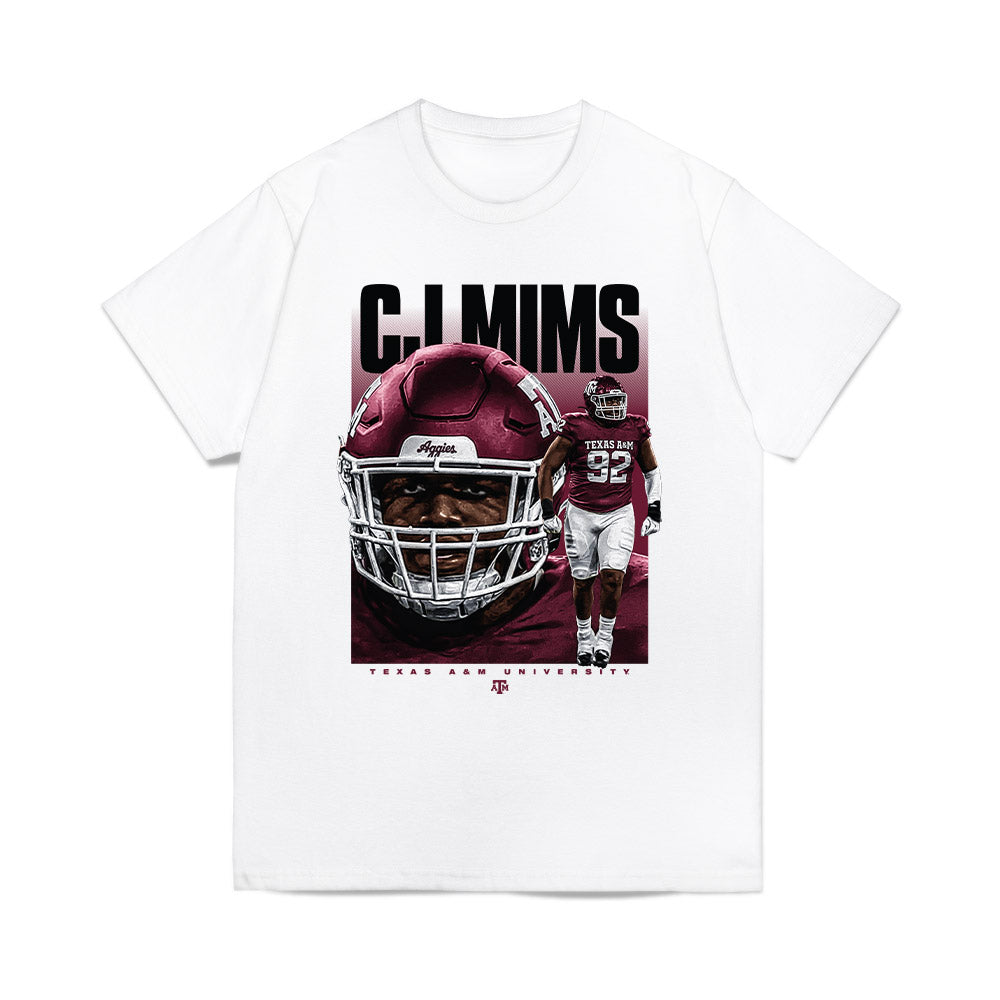 Texas A&M - NCAA Football : CJ Mims - Collage Comfort Colors T-Shirt-0