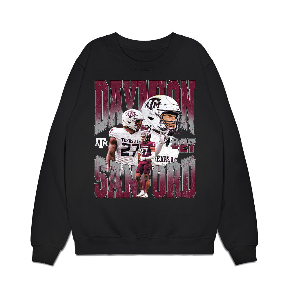 Texas A&M - NCAA Football : Daymion Sanford - Collage Premium Crewneck Sweatshirt-0