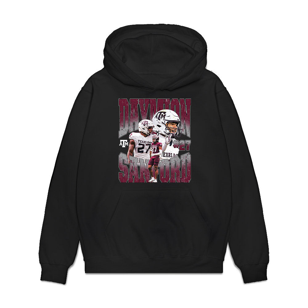 Texas A&M - NCAA Football : Daymion Sanford - Collage Premium Hooded Sweatshirt-0