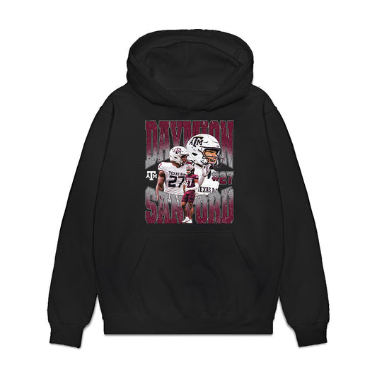 Texas A&M - NCAA Football : Daymion Sanford - Collage Premium Hooded Sweatshirt-0