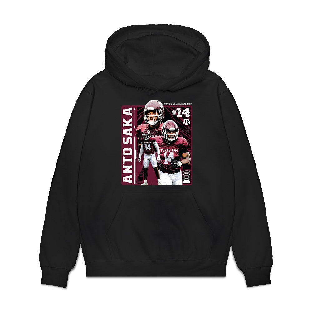 Texas A&M - NCAA Football : Anto Saka - Collage Premium Hooded Sweatshirt-0