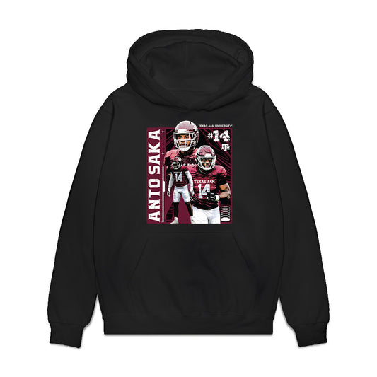 Texas A&M - NCAA Football : Anto Saka - Collage Premium Hooded Sweatshirt-0