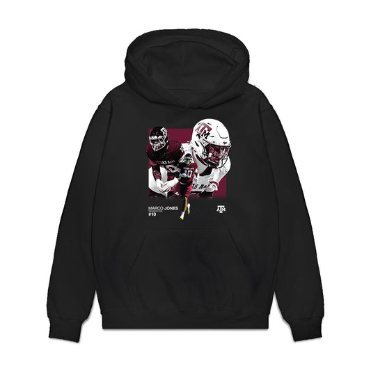 Texas A&M - NCAA Football : Marco Jones - Collage Premium Hooded Sweatshirt-0