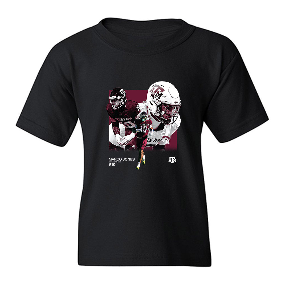 Texas A&M - NCAA Football : Marco Jones - Collage Youth T-Shirt-0