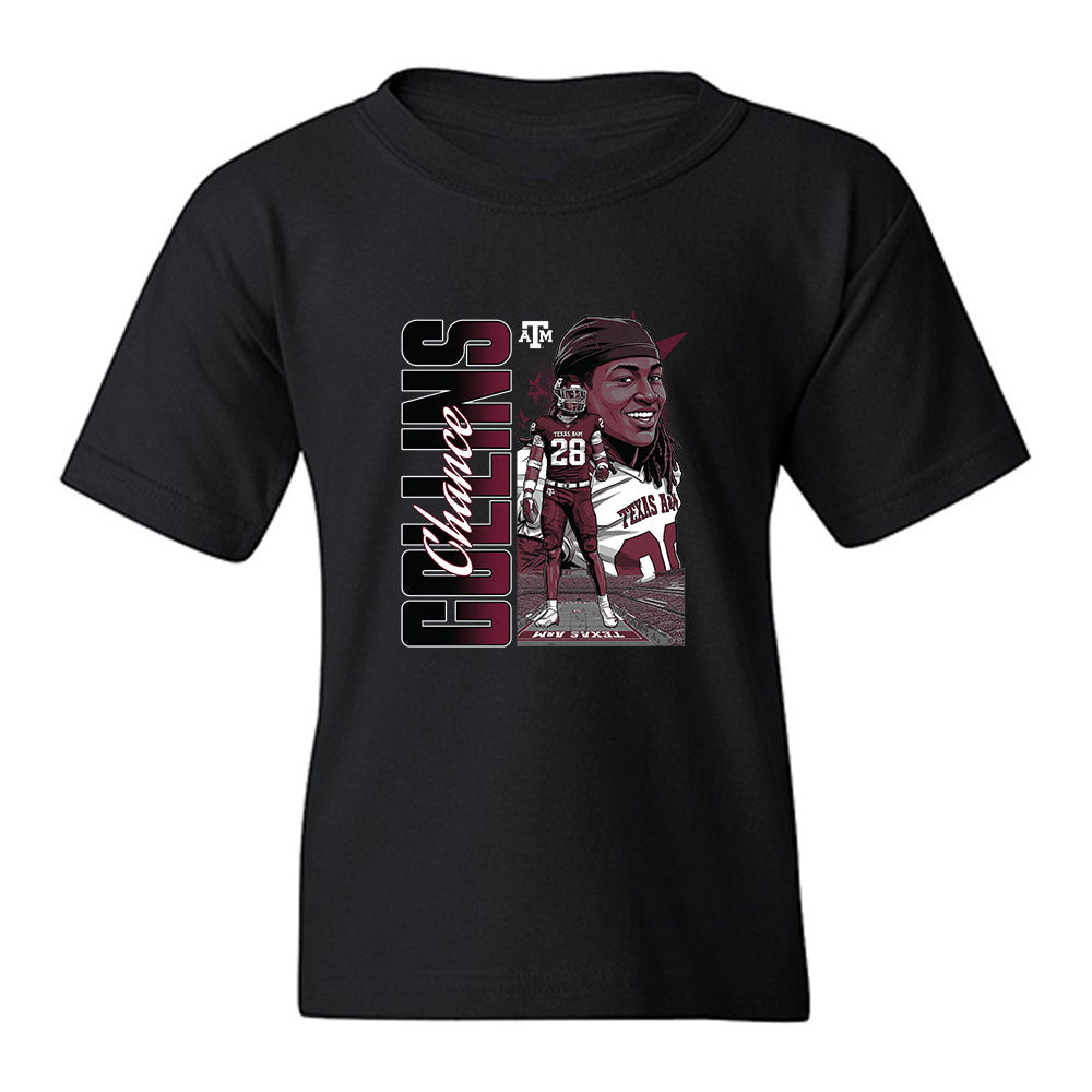 Texas A&M - NCAA Football : Chance Collins - Collage Youth T-Shirt-0