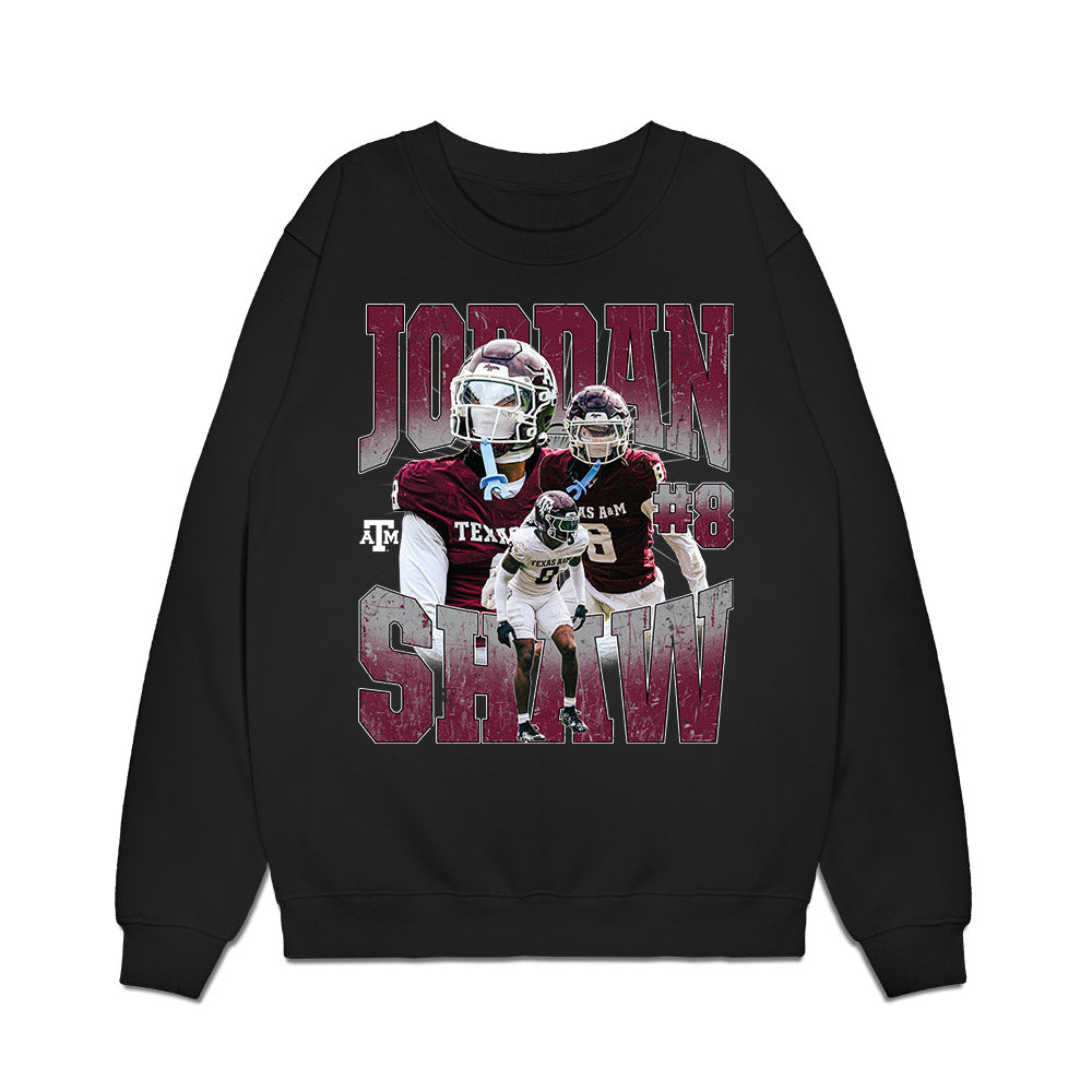 Texas A&M - NCAA Football : Jordan Shaw - Collage Premium Crewneck Sweatshirt-0