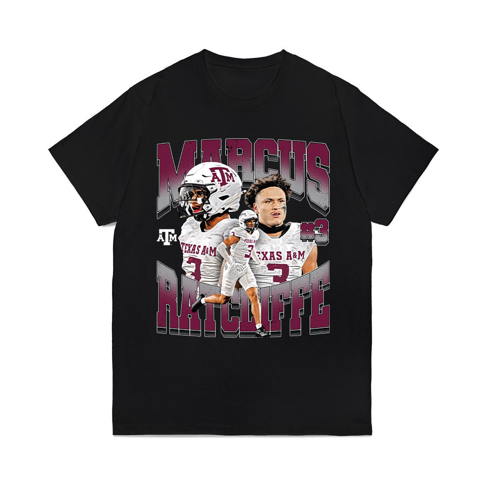 Texas A&M - NCAA Football : Marcus Ratcliffe - Collage Comfort Colors T-Shirt-0