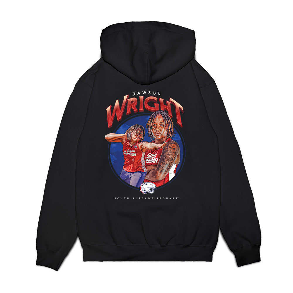 South Alabama - NCAA Women's Track & Field : Dawson Wright - Collage Premium Hooded Sweatshirt-1