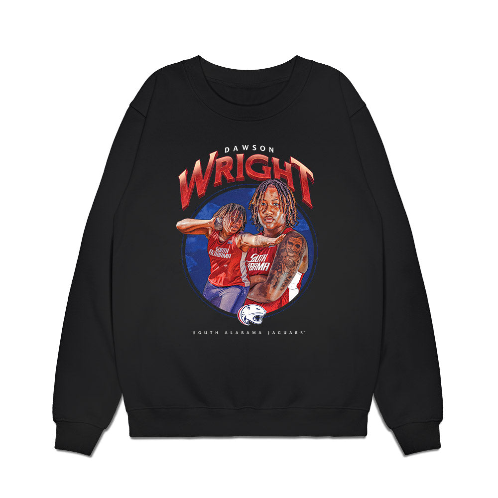 South Alabama - NCAA Women's Track & Field : Dawson Wright - Collage Premium Crewneck Sweatshirt-0