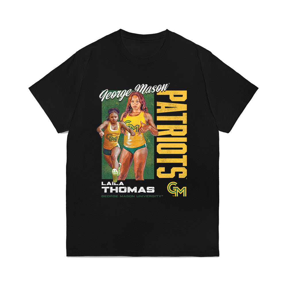 GMU - NCAA Women's Track & Field : L. L. Thomas - Collage Comfort Colors T-Shirt-0