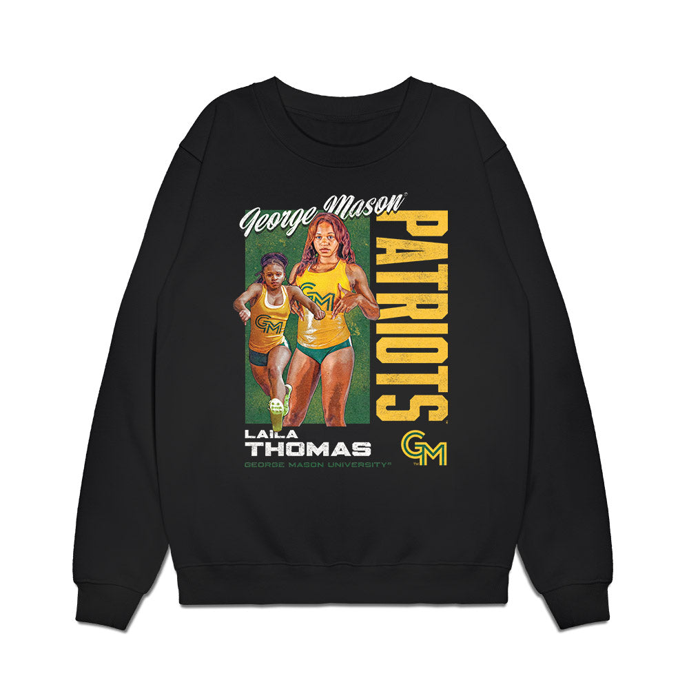 GMU - NCAA Women's Track & Field : L. L. Thomas - Collage Premium Crewneck Sweatshirt-0