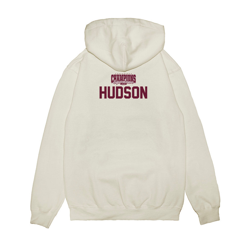 Texas A&M - NCAA Equestrian : Brooke Hudson - Conference Champions Premium Hooded Sweatshirt-1