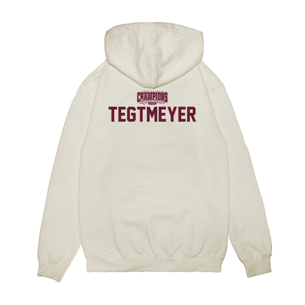 Texas A&M - NCAA Equestrian : Brooke Tegtmeyer - Conference Champions Premium Hooded Sweatshirt-1