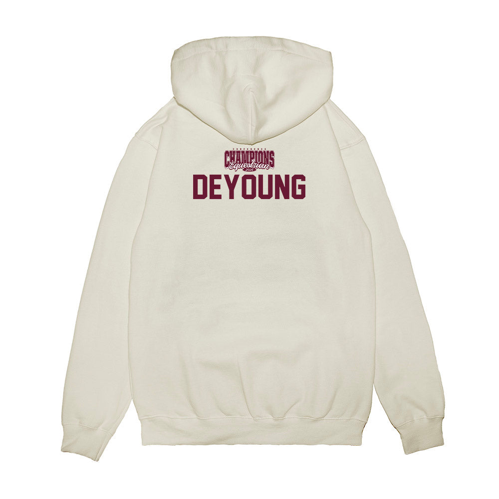 Texas A&M - NCAA Equestrian : Avery Deyoung - Conference Champions Premium Hooded Sweatshirt-1