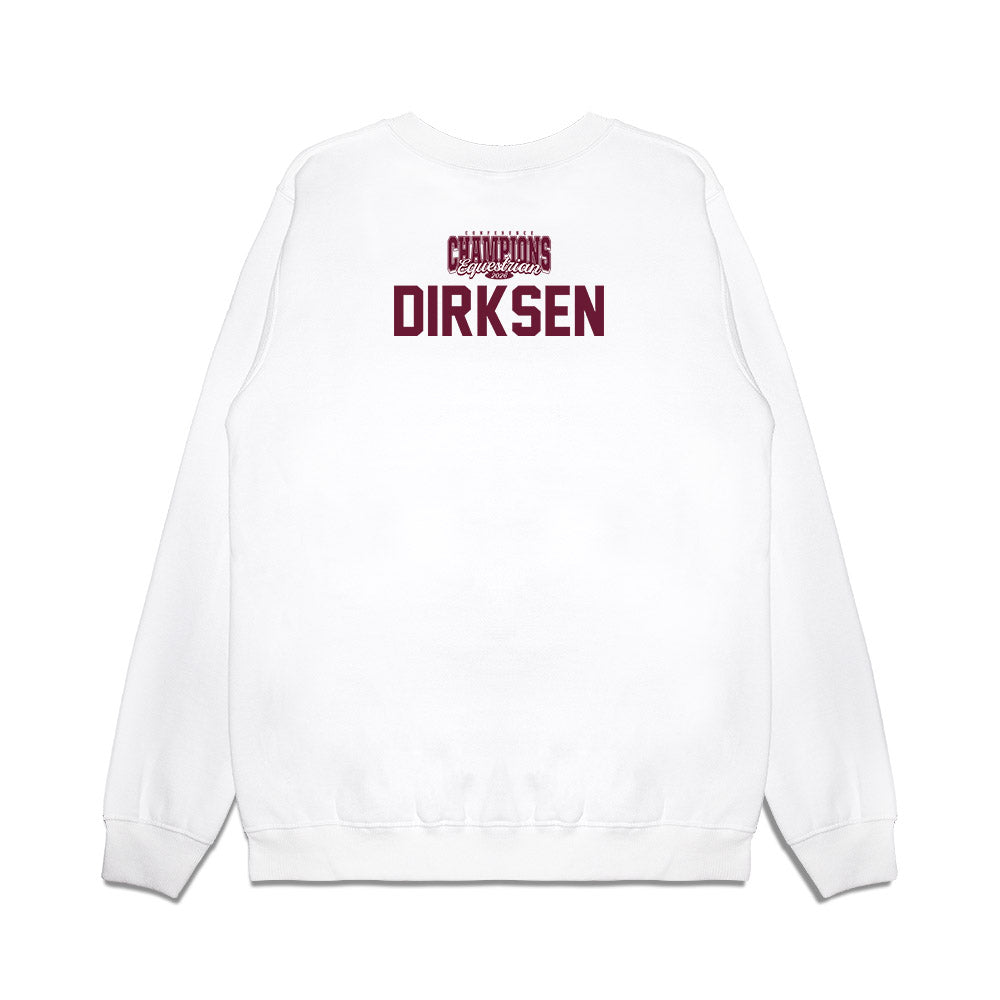 Texas A&M - NCAA Equestrian : Kendall Dirksen - Conference Champions Premium Crewneck Sweatshirt-1