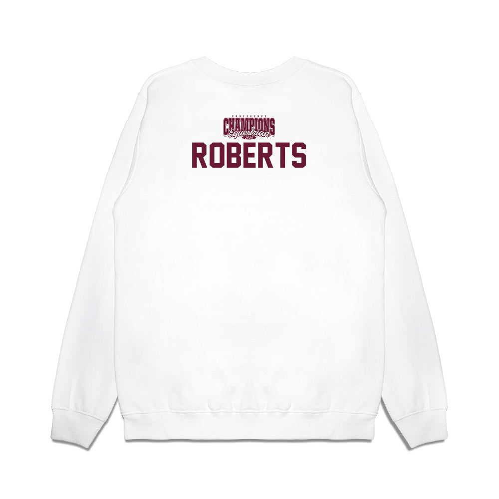 Texas A&M - NCAA Equestrian : Ella Roberts - Conference Champions Premium Crewneck Sweatshirt-1
